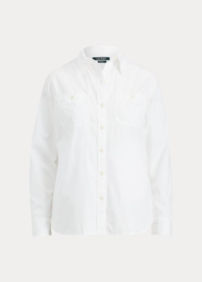 Women's Ralph Lauren Cotton Broadcloth Shirts | 782635ILG